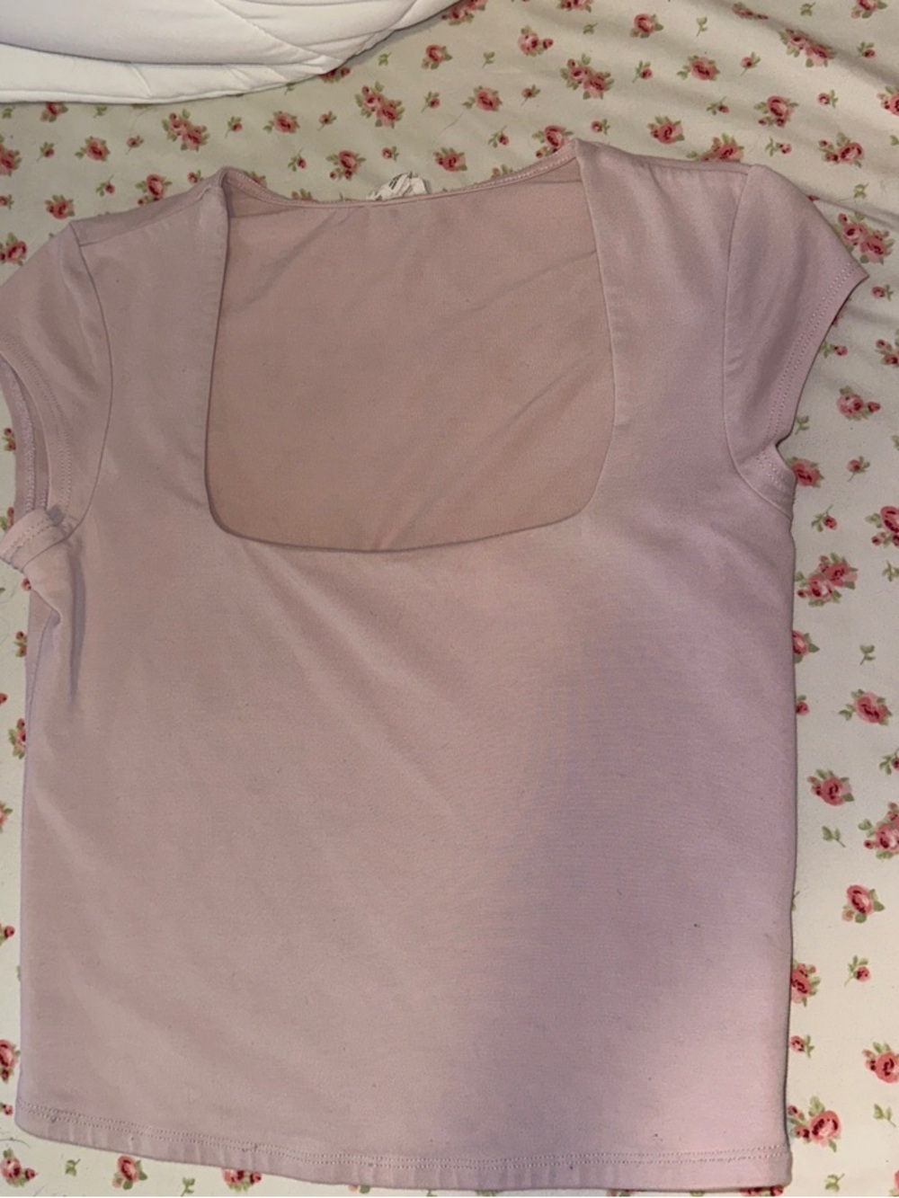 Garage Square Neck Short Sleeve Top in Light pink